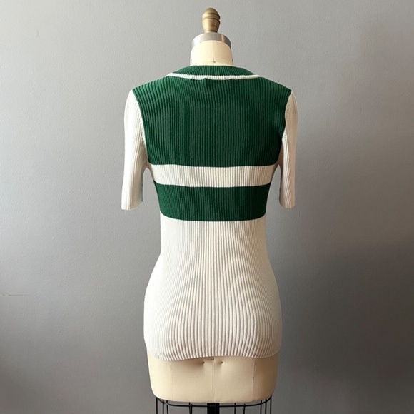 ❤️ Tory Burch ❤️ Short Sleeve Ribbed Knit Sweater - Picture 4 of 7